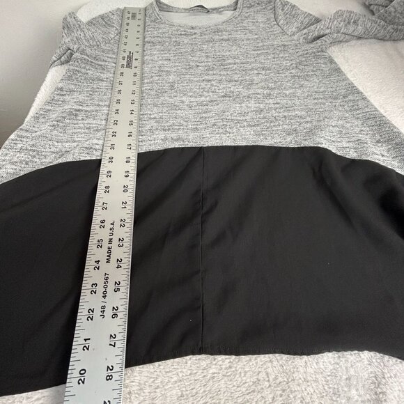 Patrizia Luca Women's Asymmetrical Tunic Top M/L Gray Black Long Sleeve Pullover - Picture 6 of 7
